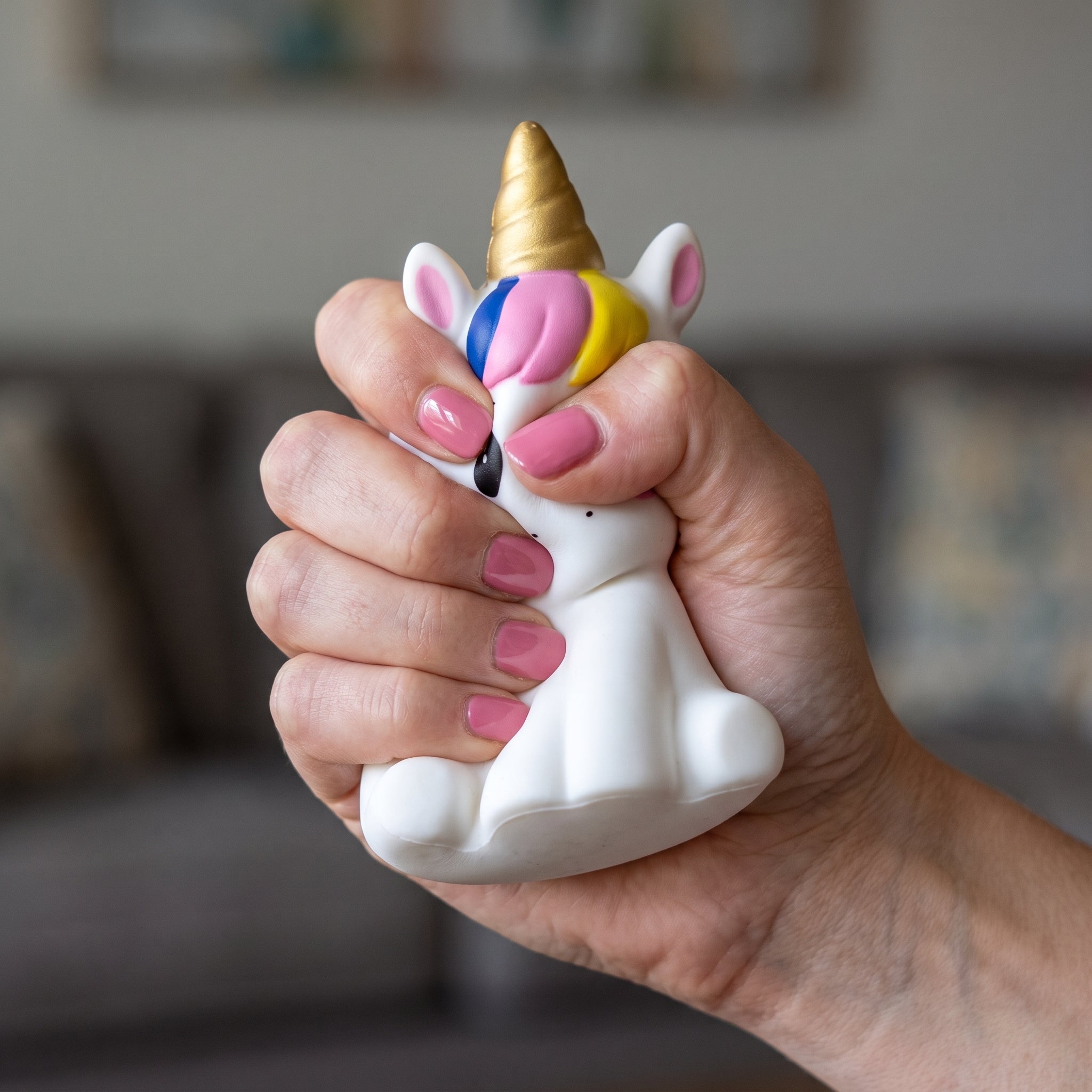 Squishy Licorne Corne Dorée