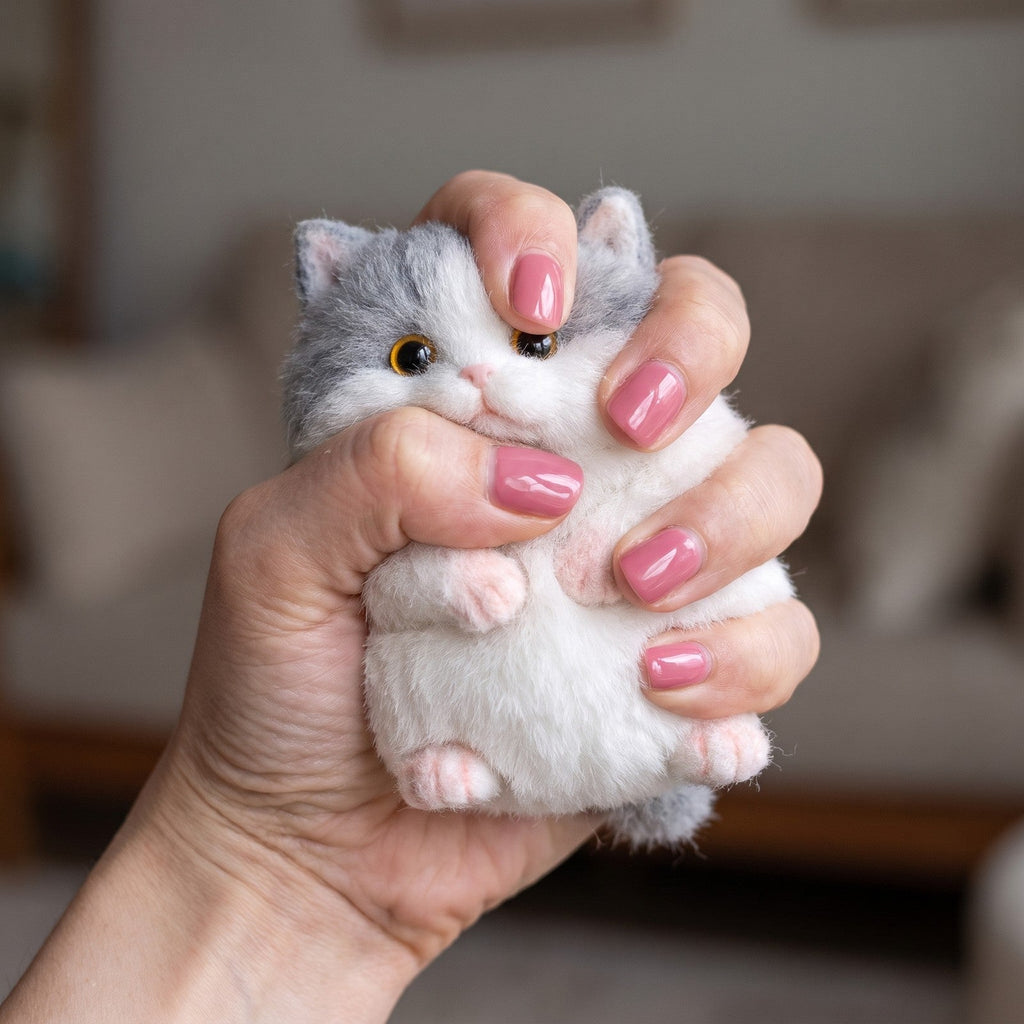 Squishy Chat Kawaii Mignon pressé dans la main