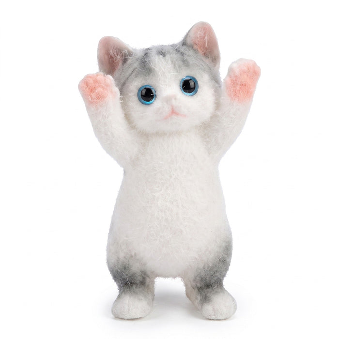 Squishy Chat Réaliste 13cm Gris Foncé
