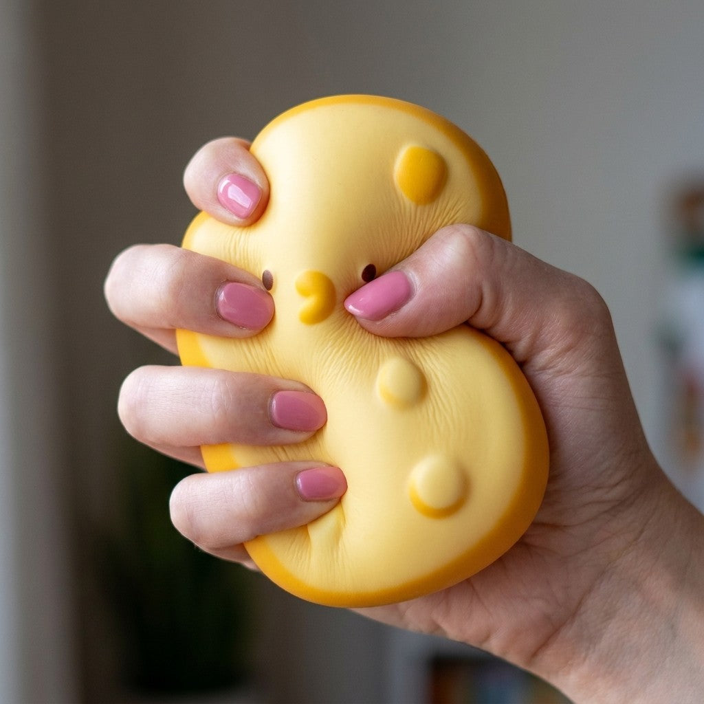 Squishy Pain Pingouin Kawaii pressé dans la main